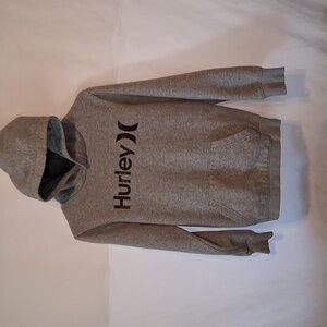 Boys Hurley Heather Gray Hoodie with Black Logo